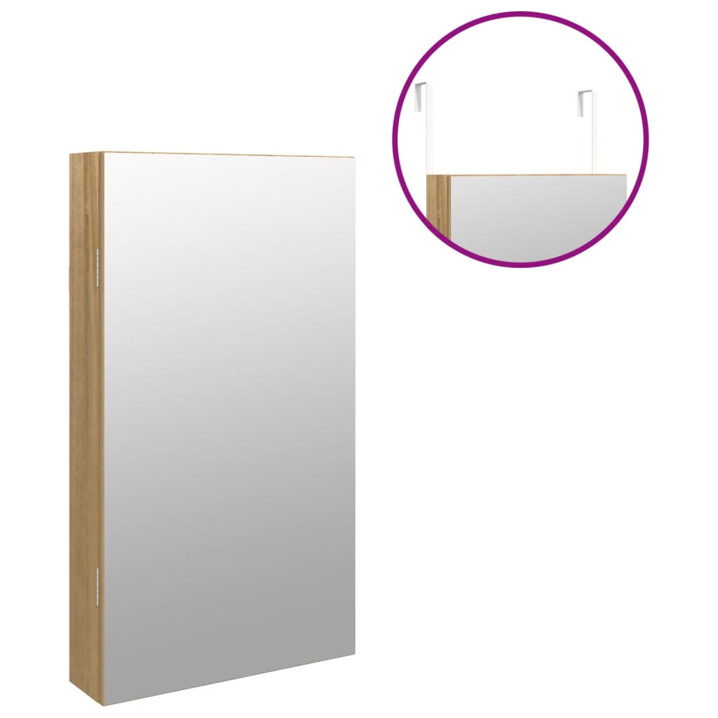 Armoire de toilette murale avec éclairage led - marron, 1 - number 9.