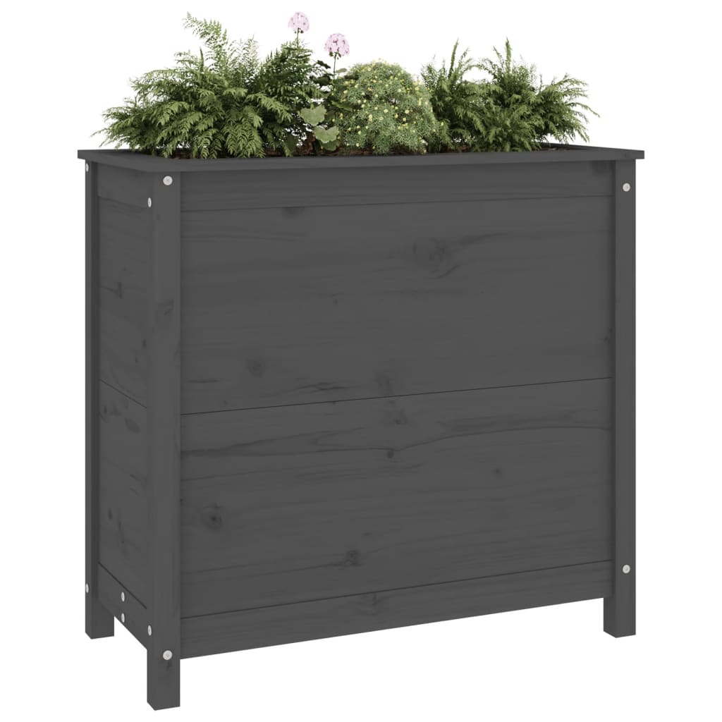 Jardinière 82,5x40x78 cm bois de pin massif gris, 40 x 40 x 78 cm, 1 - number 3.