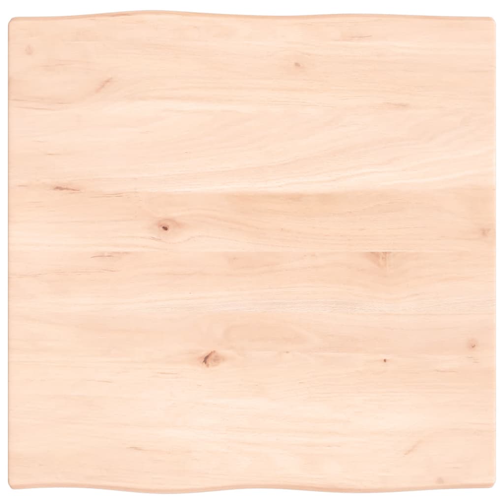Bordplate naturlig kant ubehandlet massiv eik - naturfarget, 60 x 60 x 2 cm, 1 - number 2.