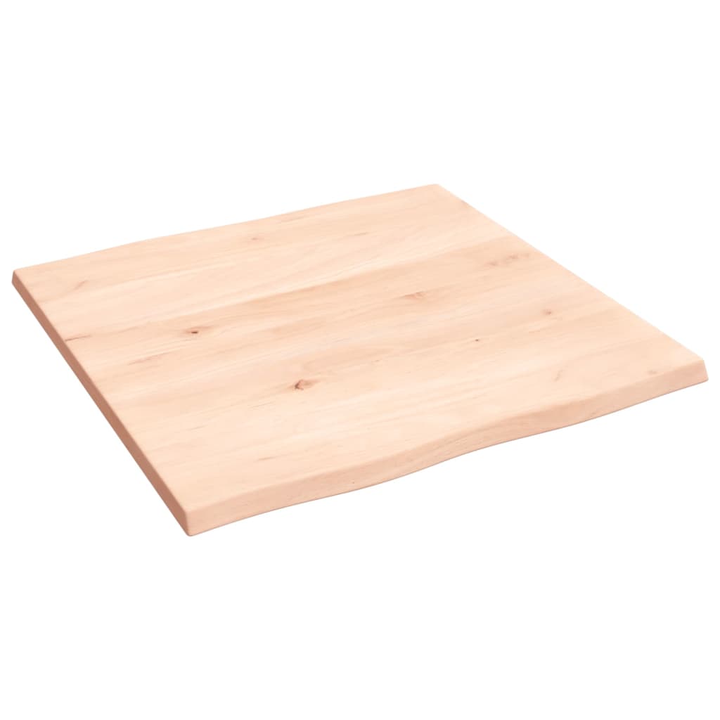 Bordplate naturlig kant ubehandlet massiv eik - naturfarget, 60 x 60 x 2 cm, 1 - number 4.