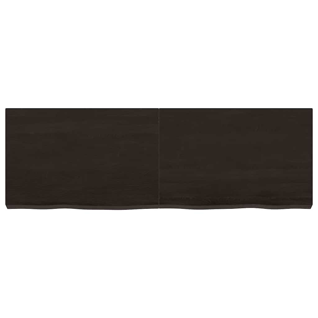 Półka ścienna 120x40x(2-6) cm dąb lity impregnowany - ciemny brąz, 120 x 40 x 6 cm, 1 - number 4.