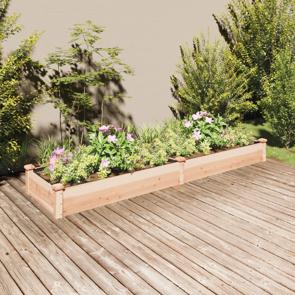 Planter with lining solid pine - natural colour, 240 x 60 x 25 cm, 1 - number 1.