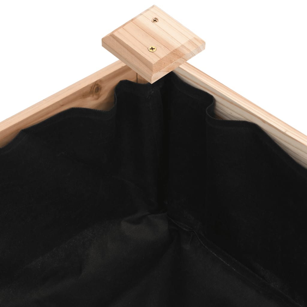 Plantekasse med foring massivt fyrretræ - naturfarvet, 240 x 60 x 25 cm, 1 - number 6.