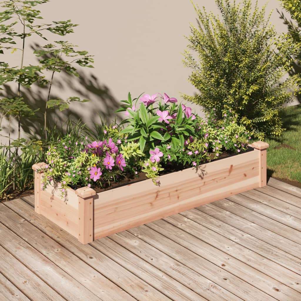 Raised bed with lining 120x45x25 cm solid pine - number 1.