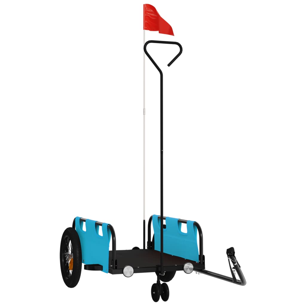 Cykeltrailer oxfordstof og jern - blå, 123 x 52.5 x 33 cm - number 2.