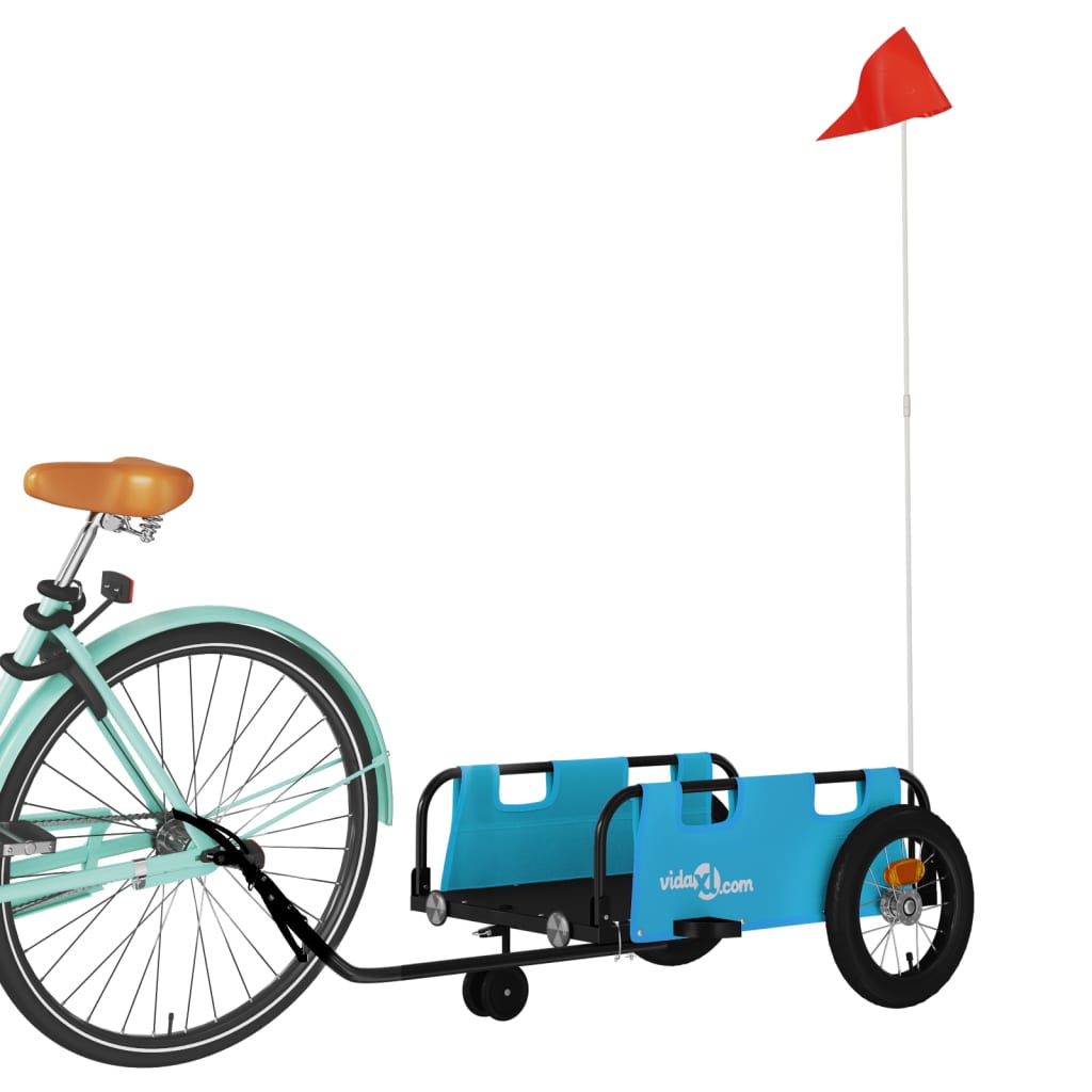 Cykeltrailer oxfordstof og jern - blå, 123 x 52.5 x 33 cm - number 3.