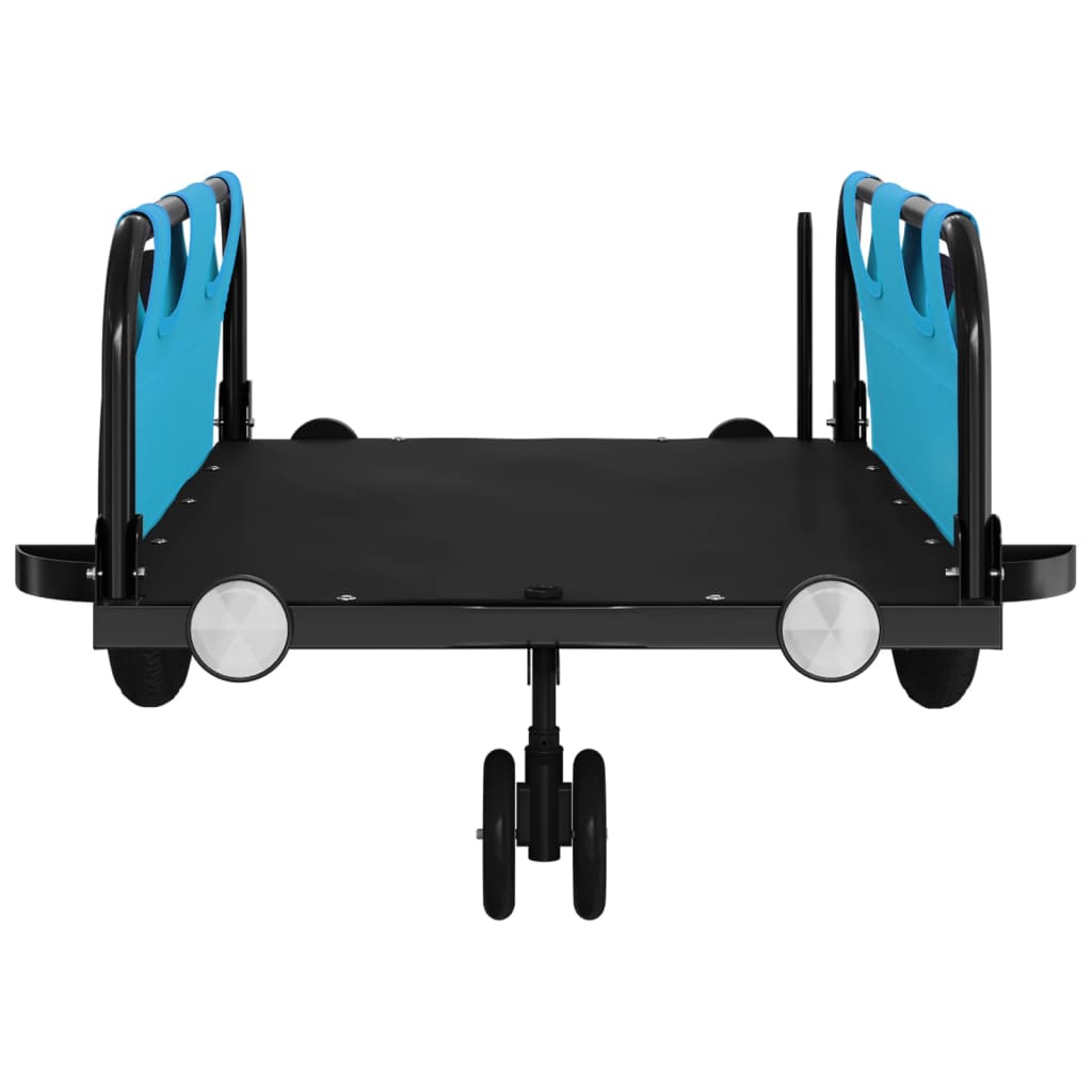 Cykeltrailer oxfordstof og jern - blå, 123 x 52.5 x 33 cm - number 5.