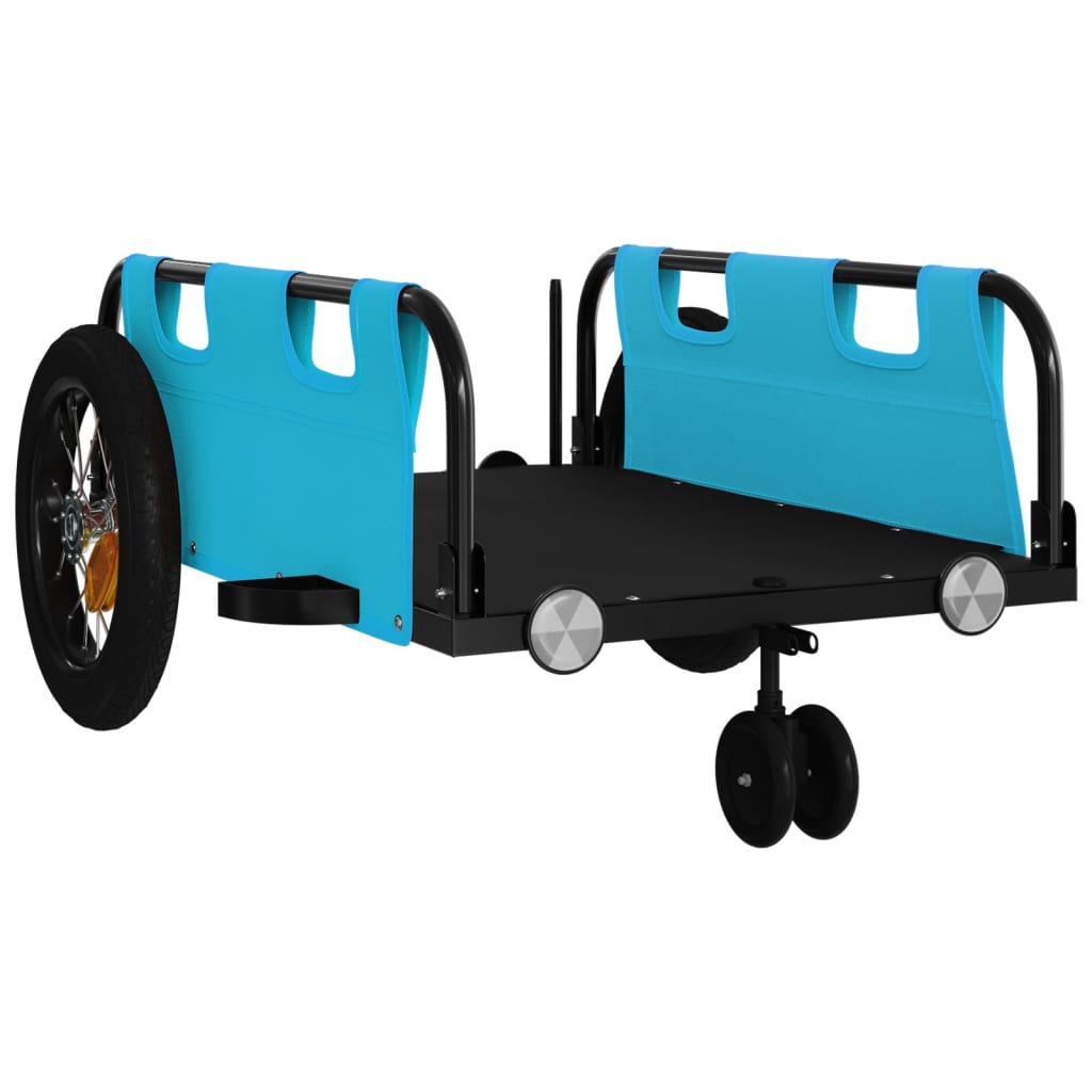 Cykeltrailer oxfordstof og jern - blå, 123 x 52.5 x 33 cm - number 4.