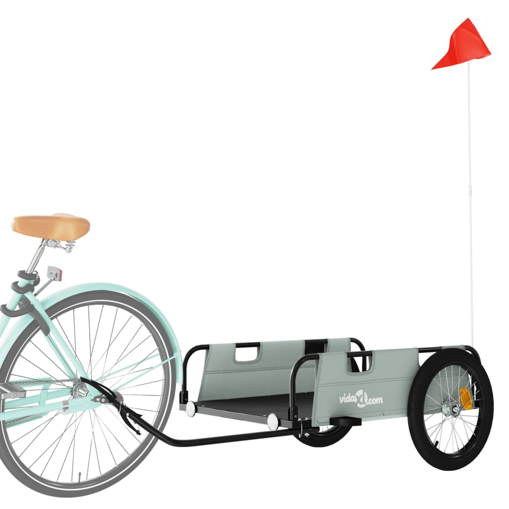 Cykeltrailer oxfordstof og jern - grå, 135 x 68 x 38.5 cm - number 3.