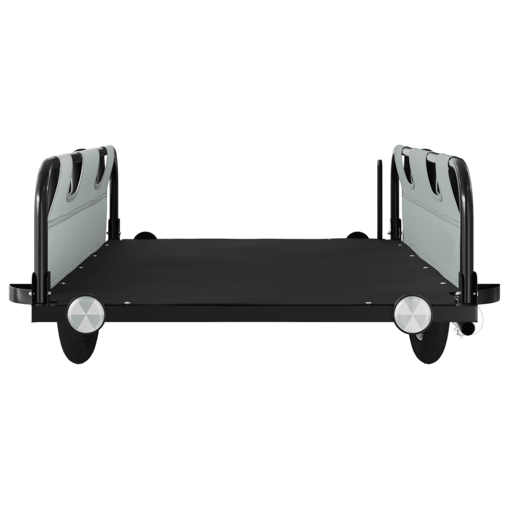 Cykeltrailer oxfordstof og jern - grå, 135 x 68 x 38.5 cm - number 5.