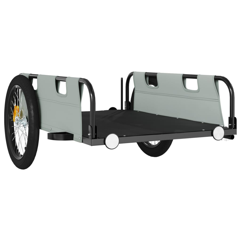 Cykeltrailer oxfordstof og jern - grå, 135 x 68 x 38.5 cm - number 4.