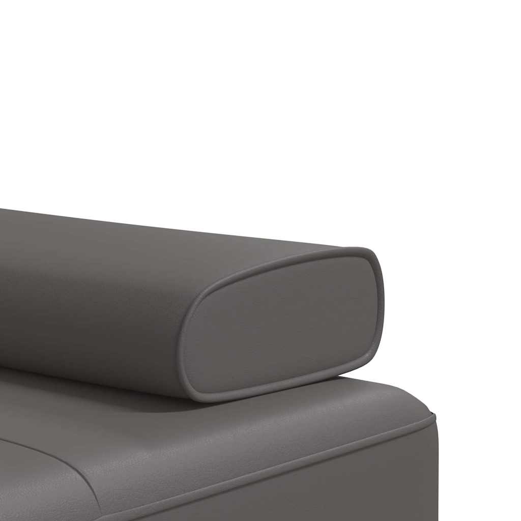 L-formet sovesofa 255x140x70 cm grå imitert skinn - number 9.