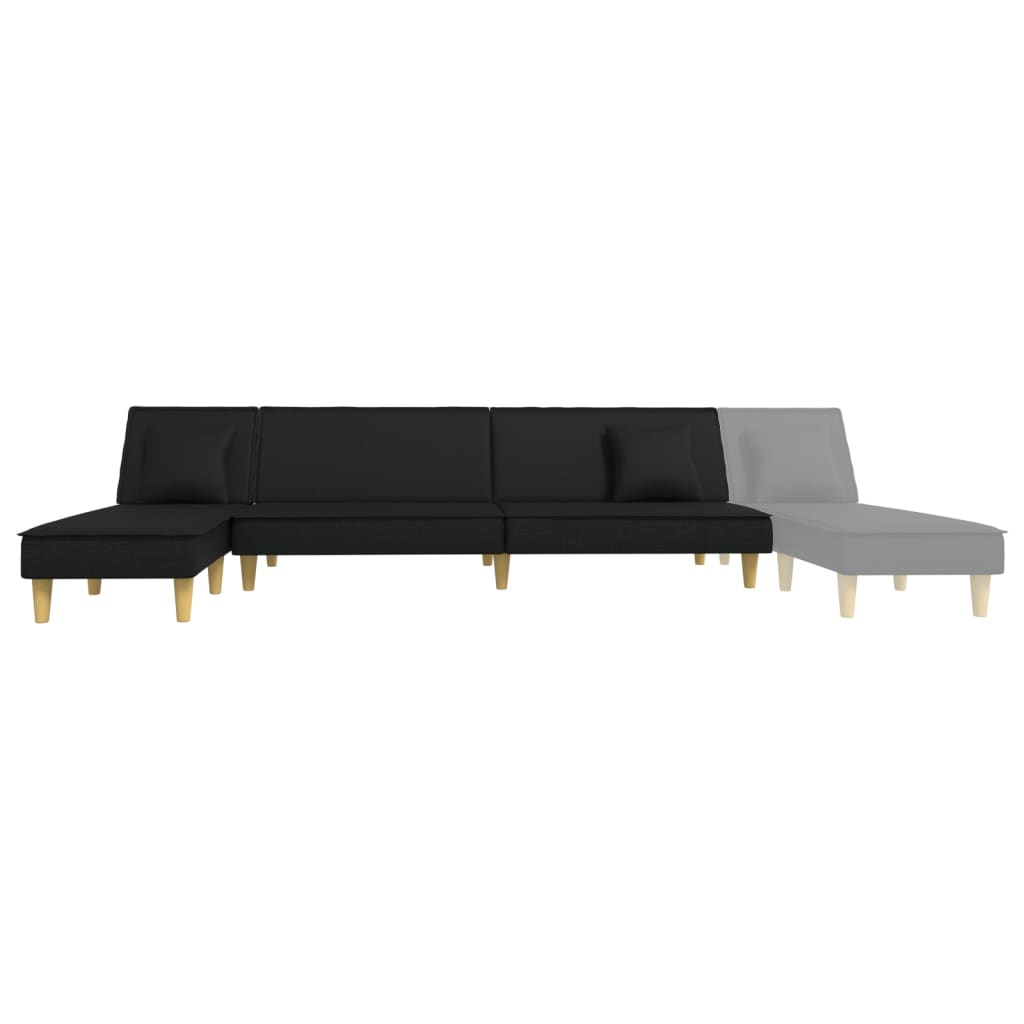 L-formet sovesofa 255x140x70 cm stoff - number 7.