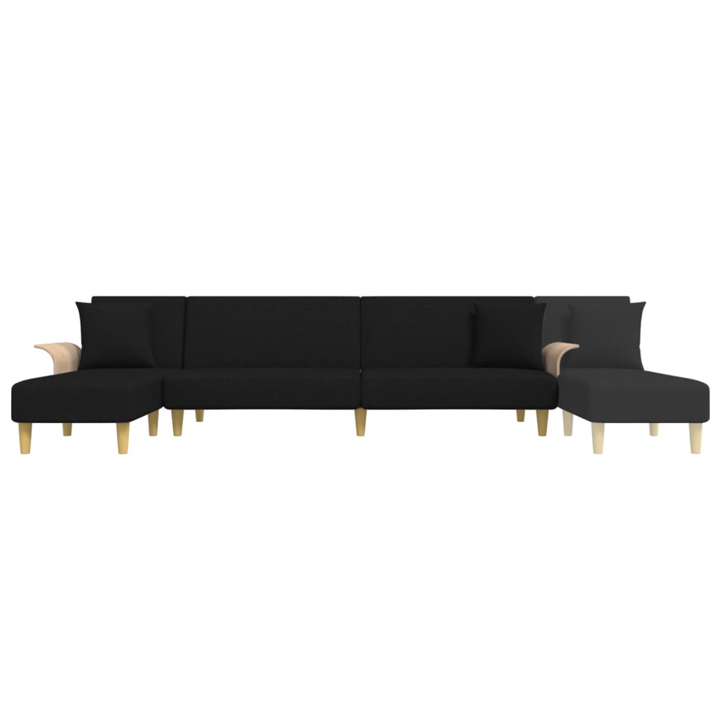 L -formet sofa seng 279x140x70 cm stoff - svart - number 7.