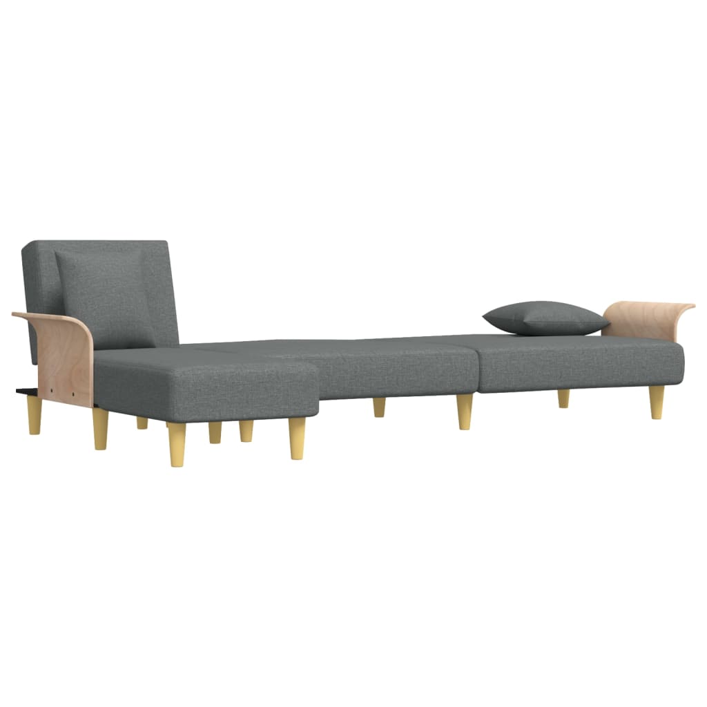 L-formet sovesofa 279x140x70 cm stof - mørkegrå-1 - number 4.