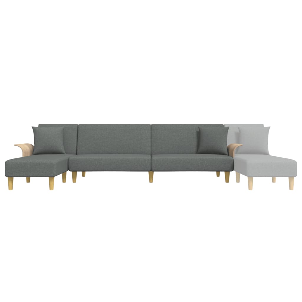 L-formet sovesofa 279x140x70 cm stof - mørkegrå-1 - number 7.