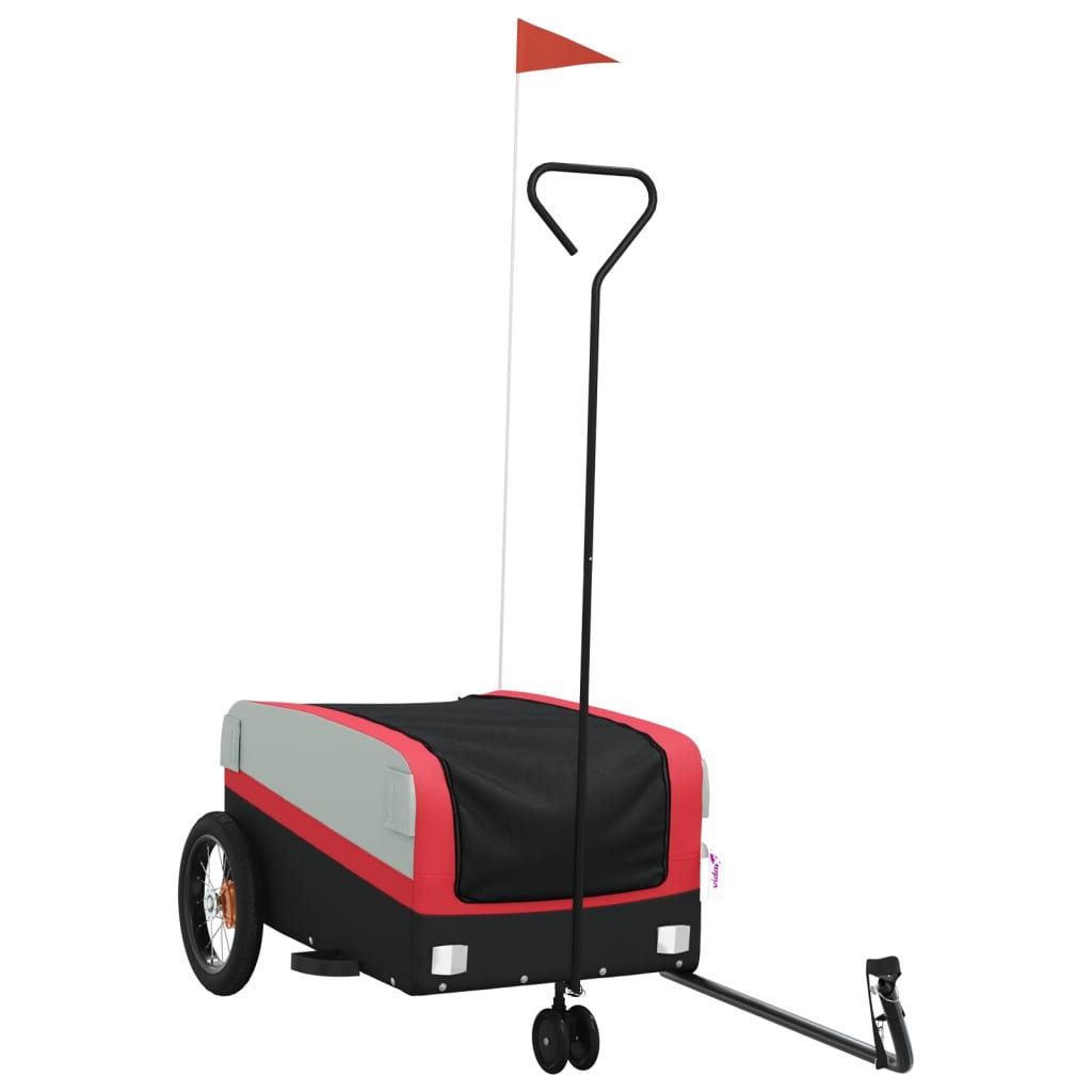 Cykelanhænger 30 kg jern sort og - rød, 122 x 53 x 53 cm - number 2.