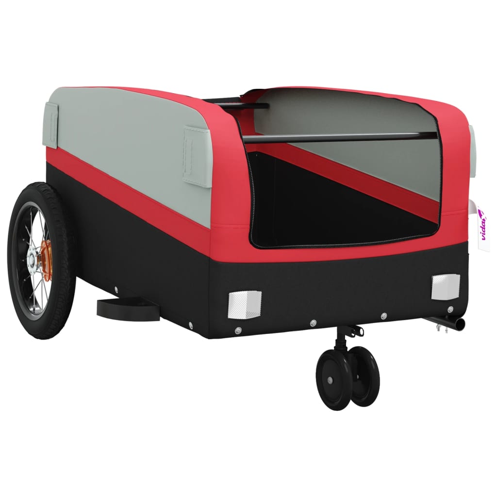 Cykelanhænger 30 kg jern sort og - rød, 122 x 53 x 53 cm - number 5.