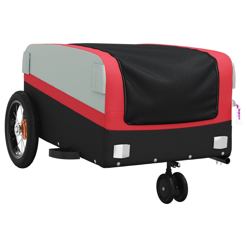 Cykelanhænger 30 kg jern sort og - rød, 122 x 53 x 53 cm - number 4.