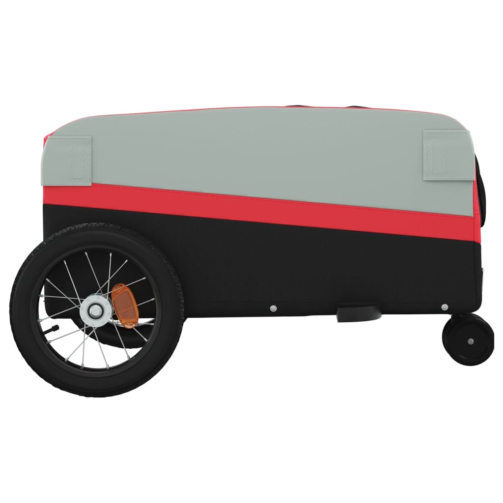Cykelanhænger 30 kg jern sort og - rød, 122 x 53 x 53 cm - number 7.