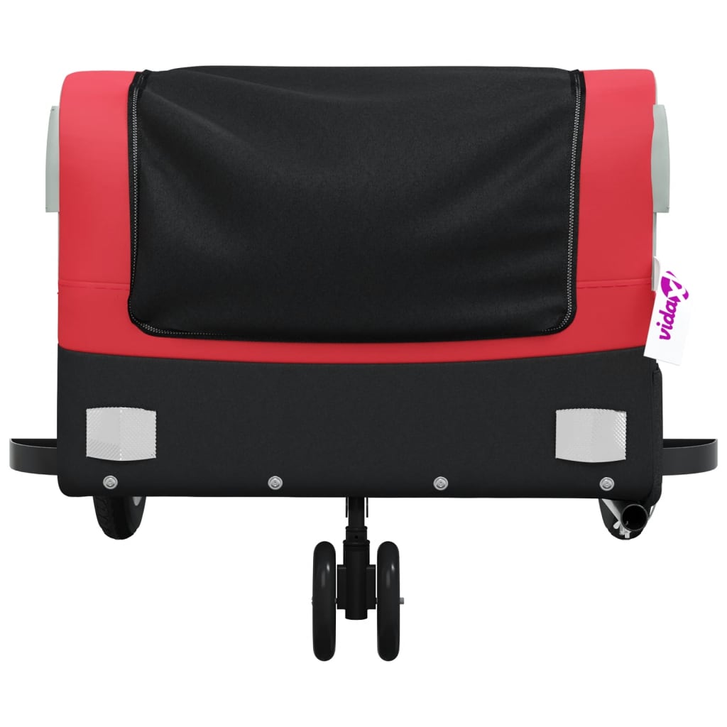 Cykelanhænger 30 kg jern sort og - rød, 122 x 53 x 53 cm - number 6.