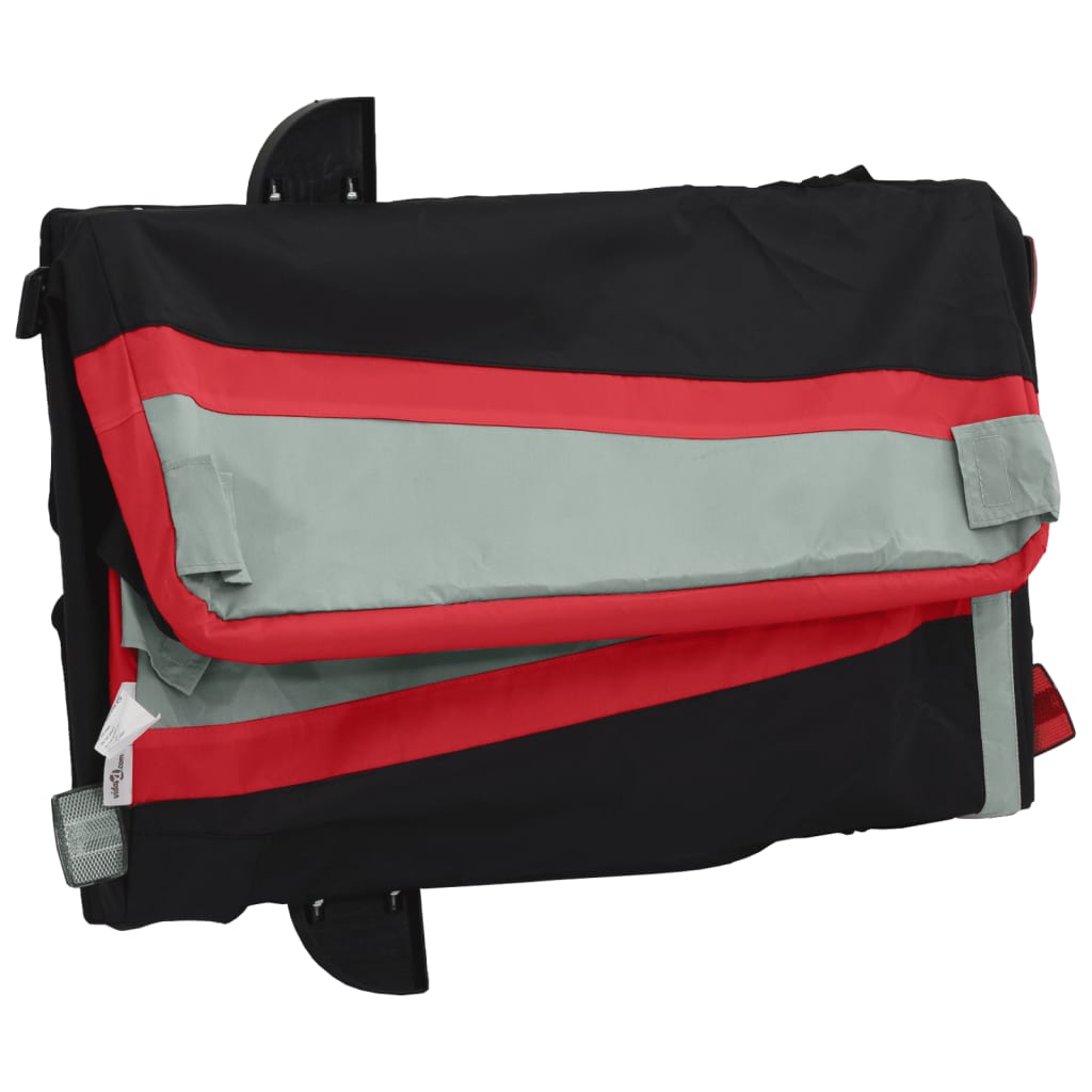 Cykelanhænger 30 kg jern sort og - rød, 122 x 53 x 53 cm - number 9.