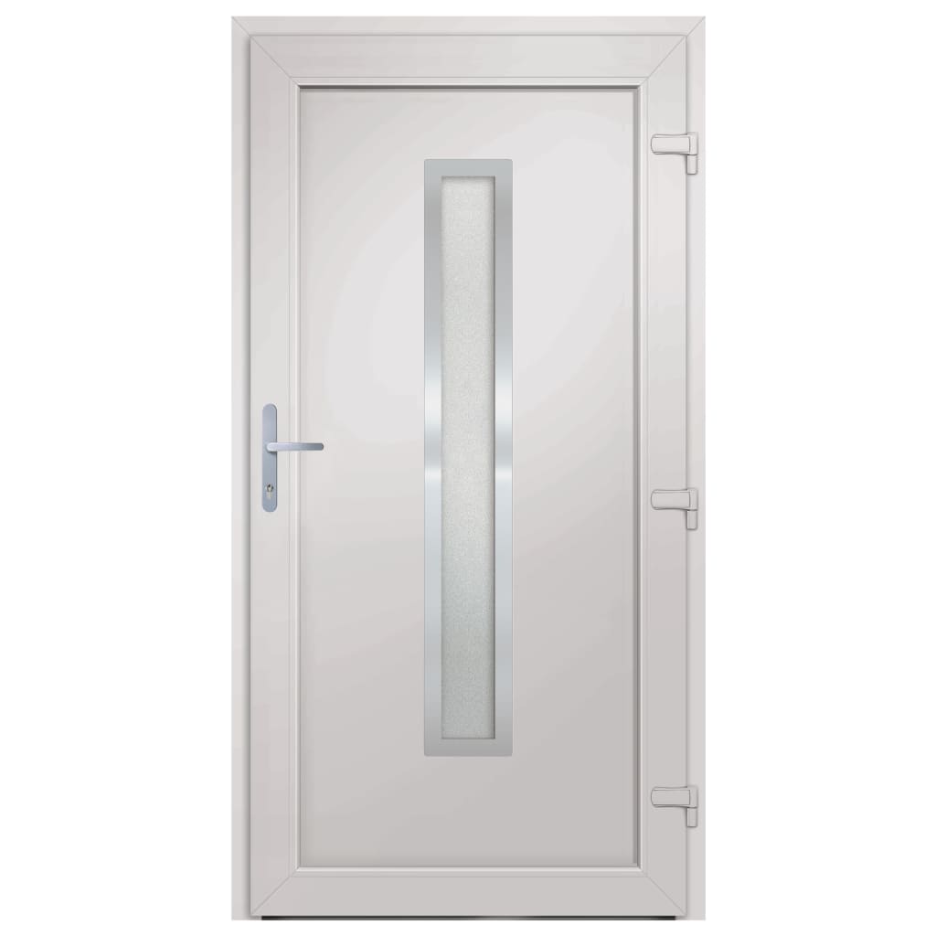 Hoveddør pvc - hvid yderside / hvid inderside, 98 x 190 cm, 1, højre + skubbehåndtag - number 5.