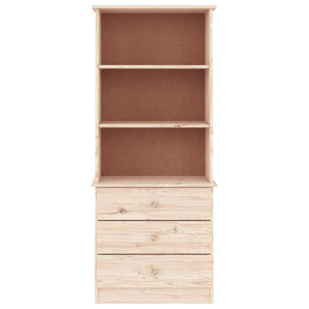 Bookcase with drawers alta 60x35x142 cm solid pine wood - number 3.