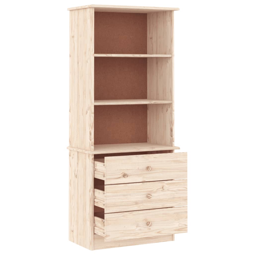 Bookcase with drawers alta 60x35x142 cm solid pine wood - number 4.
