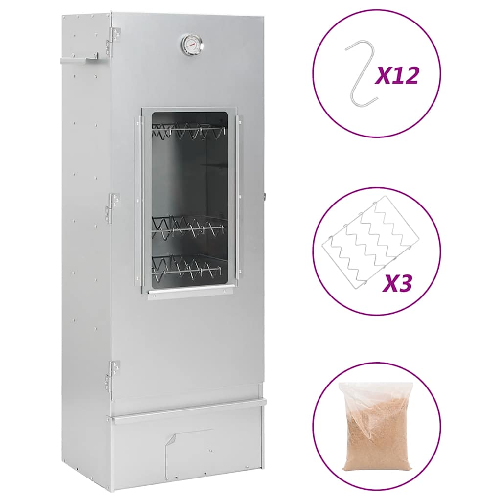 Rygeovn med røgflis 44,5x29x110 cm galvaniseret stål - number 1.