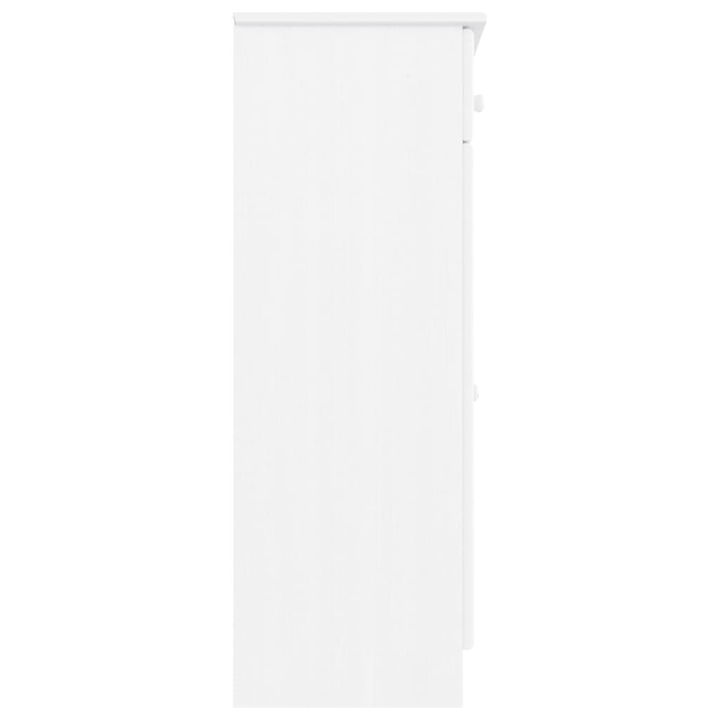 Noćni ormarić alta 77x35x96 cm puni bor bijeli - number 5.