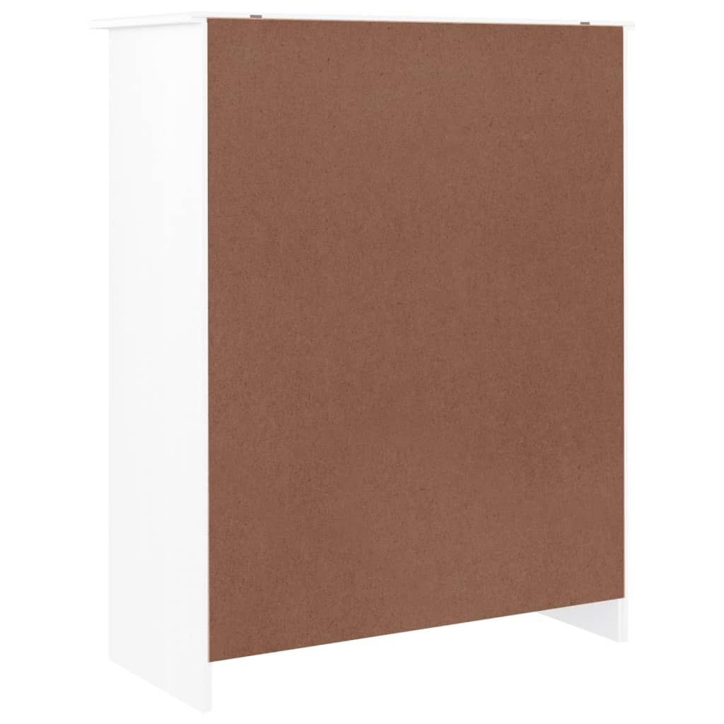 Noćni ormarić alta 77x35x96 cm puni bor bijeli - number 6.