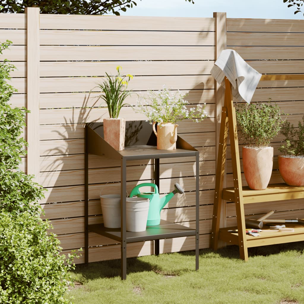 Plant stand 56.5x54.5x100 cm galvanized steel anthracite grey - number 1.