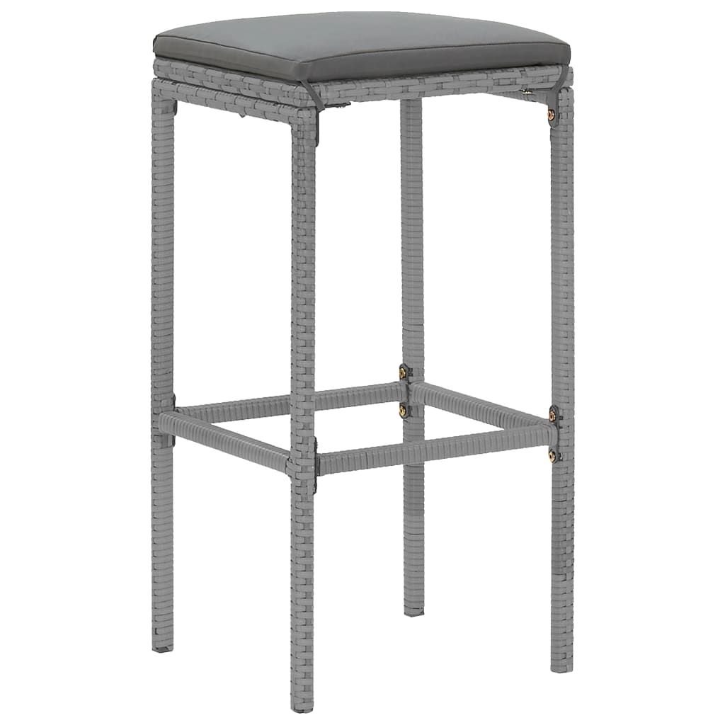 Barsæt til haven 9 dele med hynder polyrattan - grå, ooo 1, 8 - number 5.