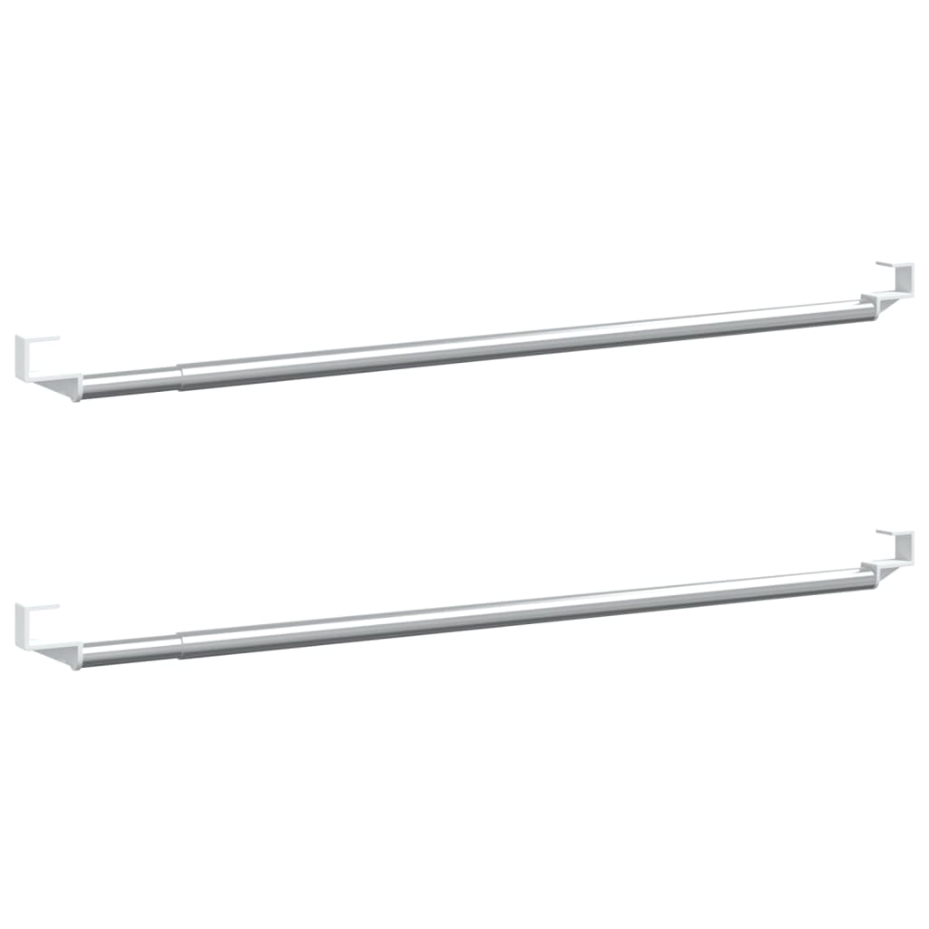 Curtain rods 2 pcs. aluminum white and silver - 40-60 cm - number 2.