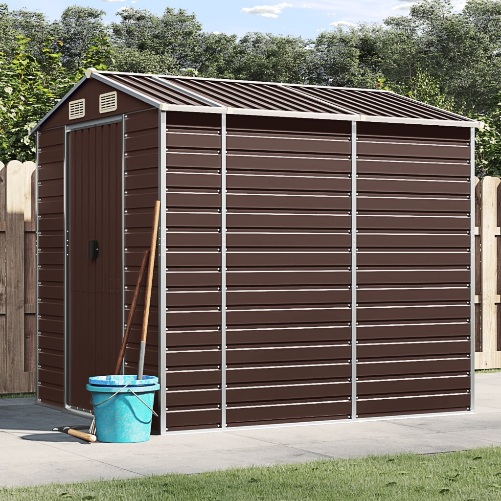Garden shed galvanized steel - brown, 191 x 215 x 198 cm, 1 - number 1.