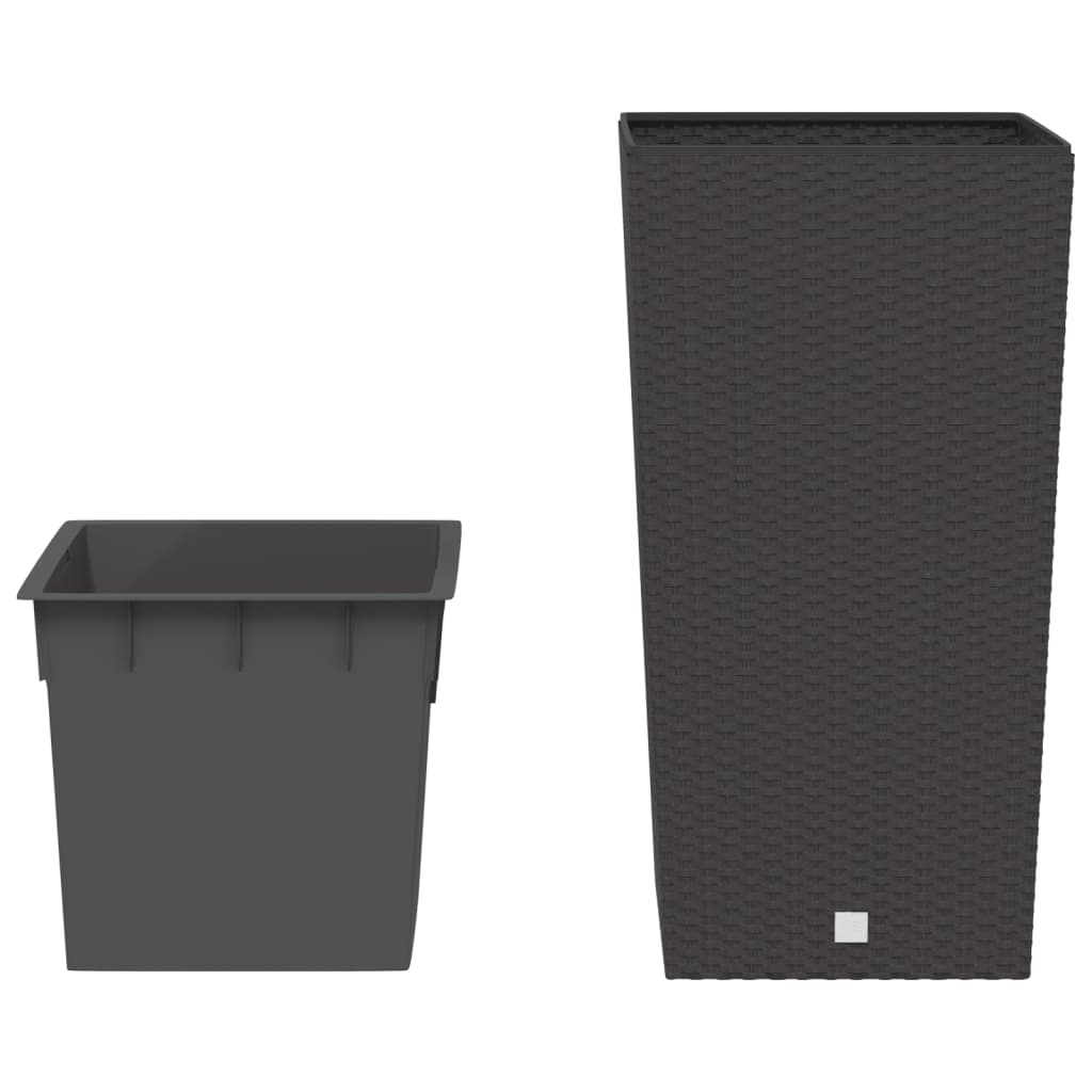 Plant jar 21/49 l removable insert pp rattanlook - brown, 49 l, 1 - number 3.