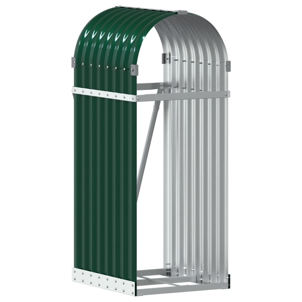 Firewood rack galvanized steel - green, 40 x 45 x 100 cm - number 2.