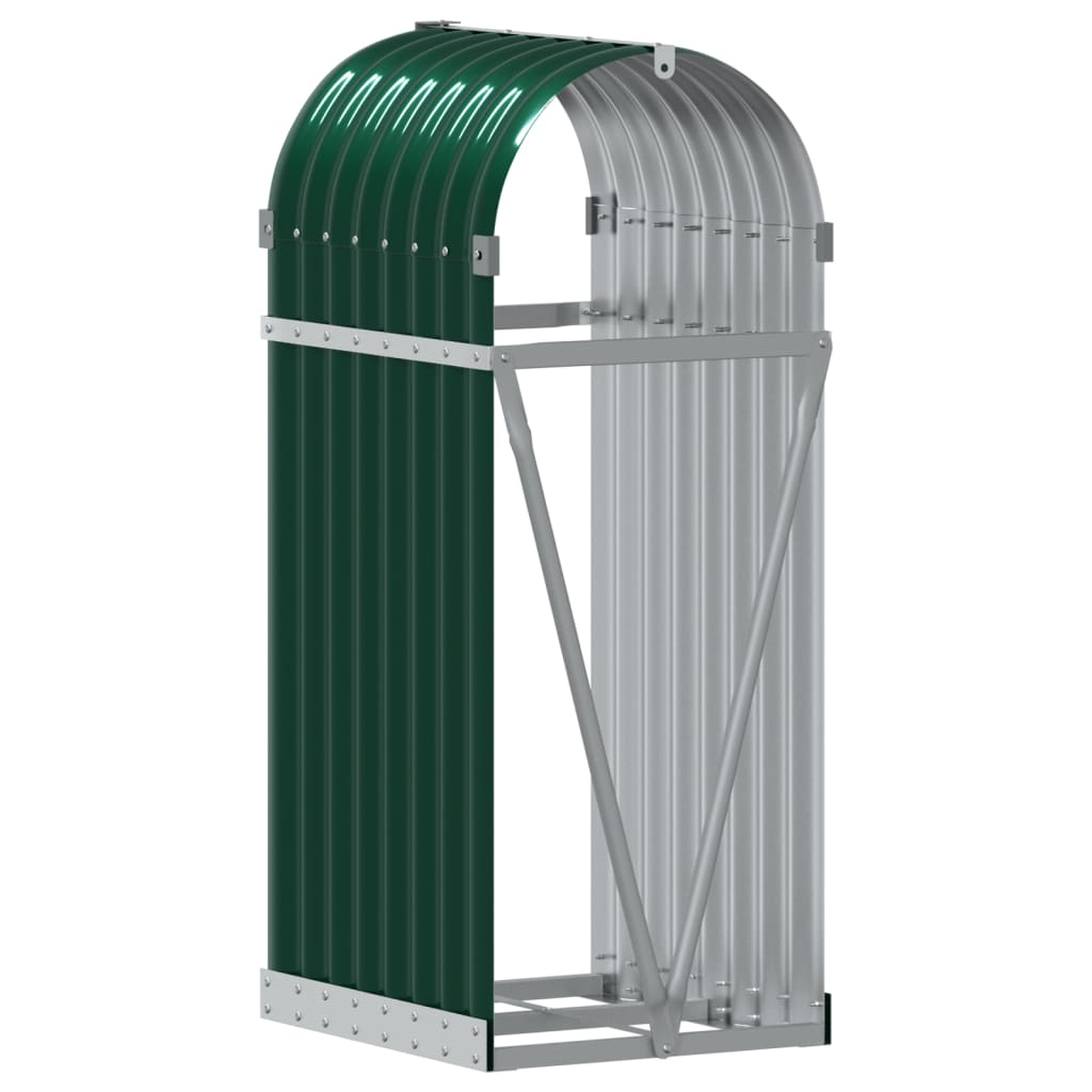 Firewood rack galvanized steel - green, 40 x 45 x 100 cm - number 6.
