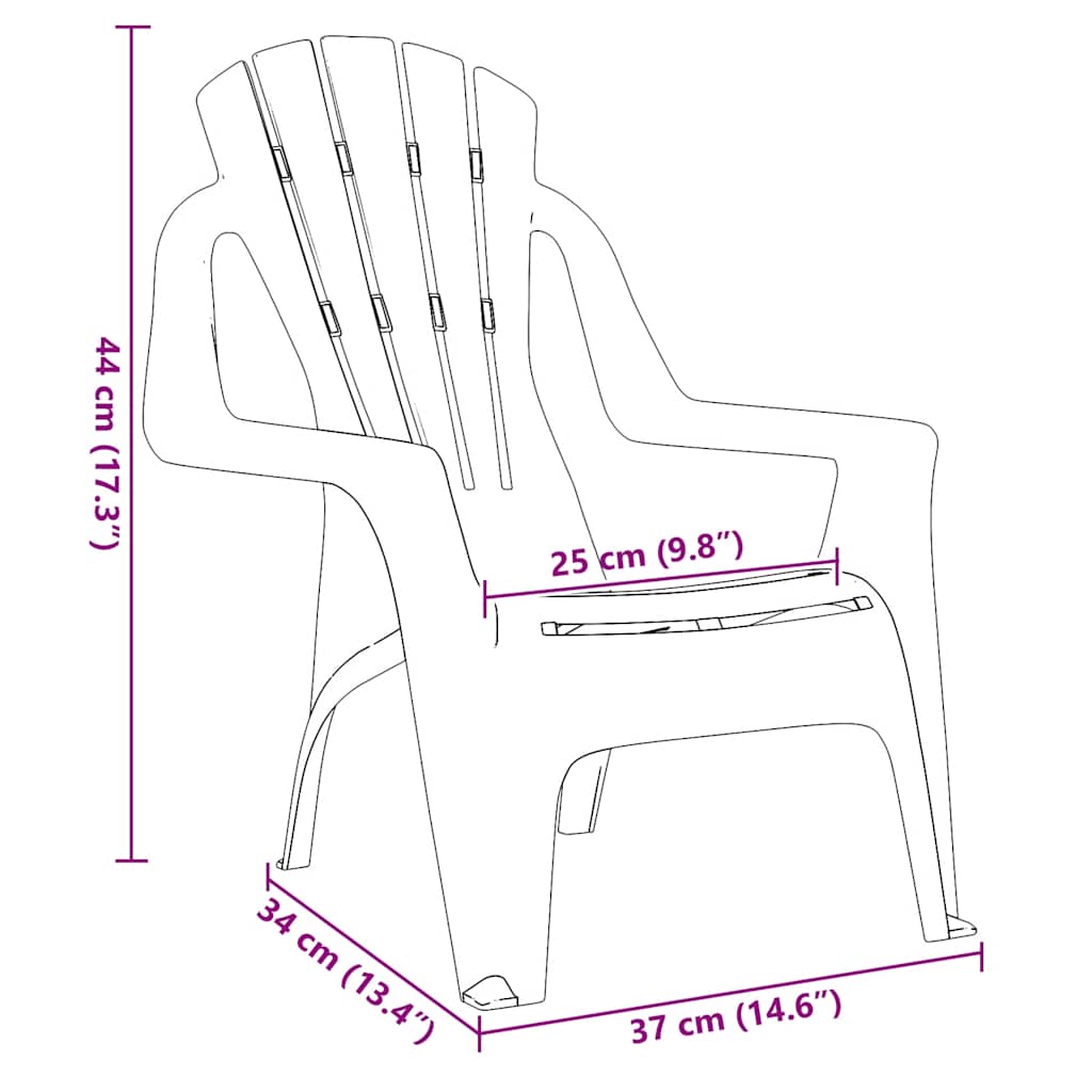 Havestole til børn 2 stk. 37x34x44 cm pp trælook rød - number 8.