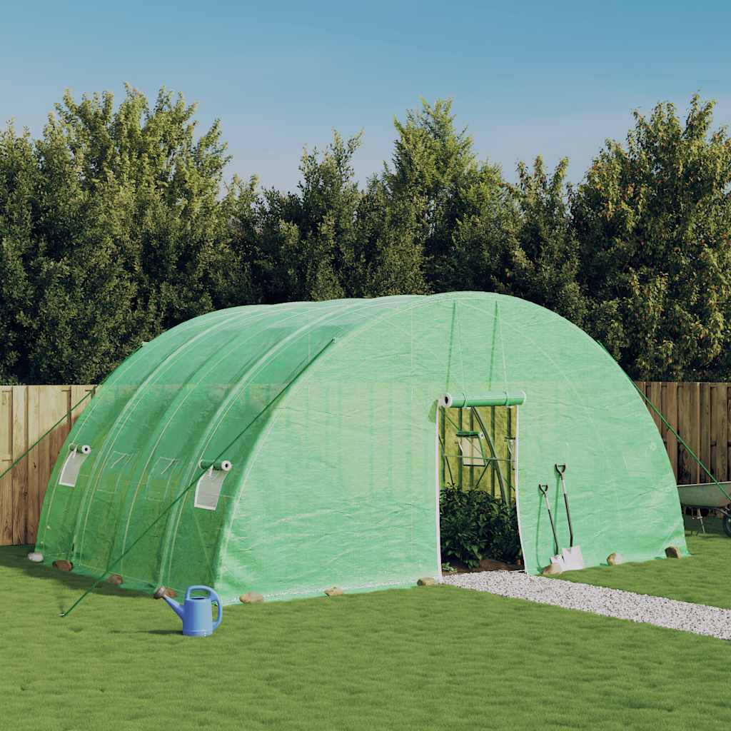 Greenhouse with steel frame 24 m² 6x4x2.85 m - green, 12 x 6 x 2.85 m, 1 - number 1.