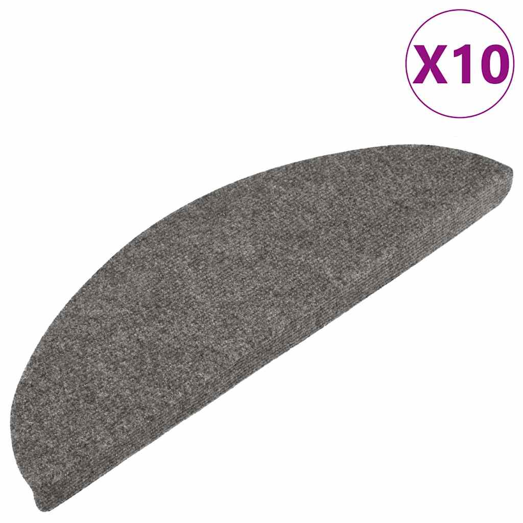 Tapis d'escalier autocollants pcs. 56x17x3 cm - gris, 10, demi-rond (56 x 17 cm) - number 2.