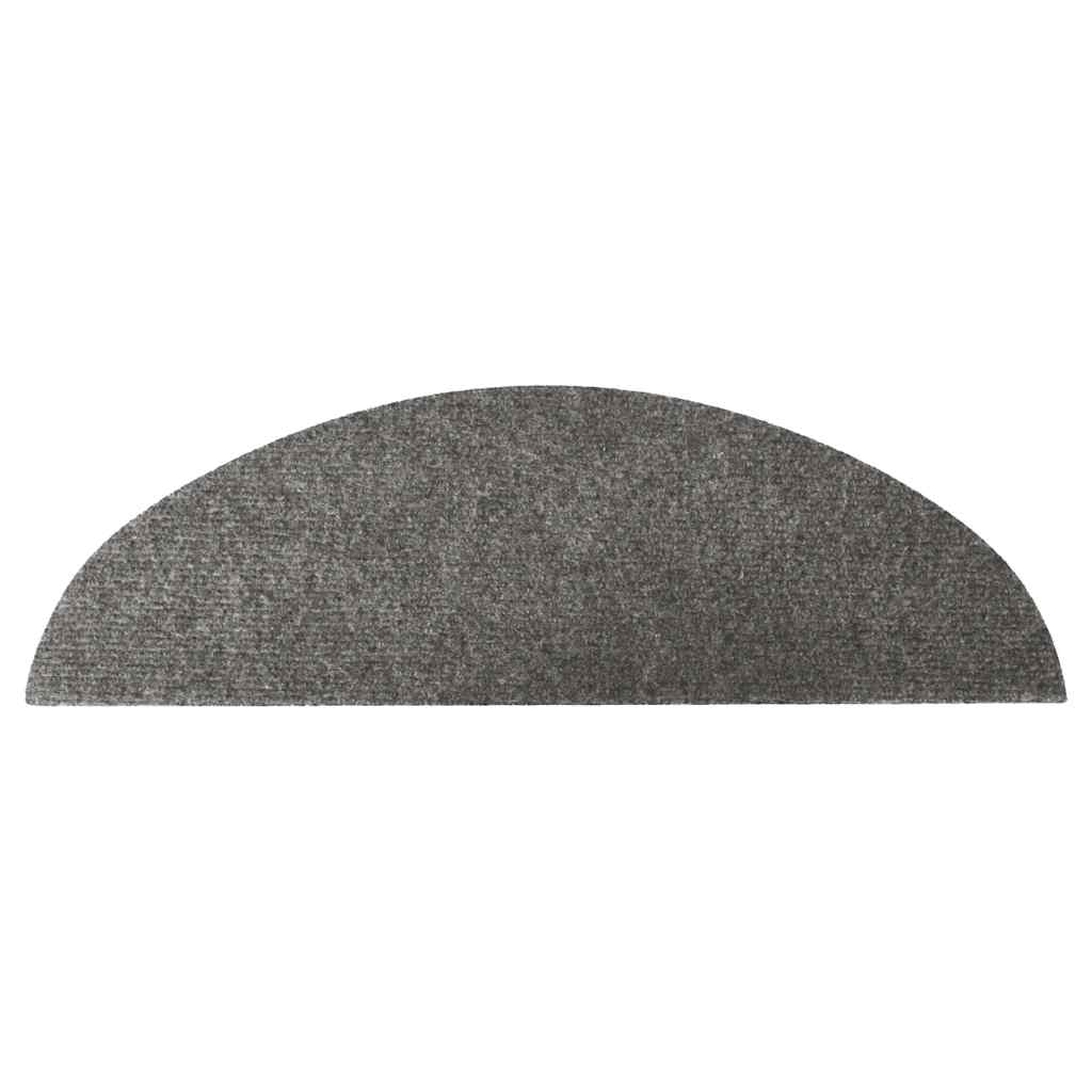 Tapis d'escalier autocollants pcs. 56x17x3 cm - gris, 10, demi-rond (56 x 17 cm) - number 6.