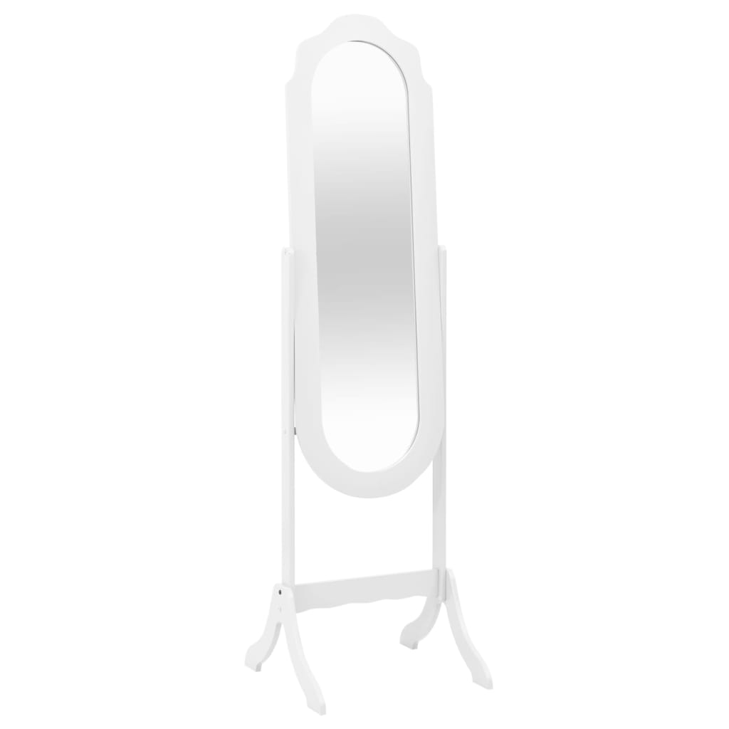 Freestanding mirror 45.5x47.5x160 cm engineered wood - white, 1 - number 1.