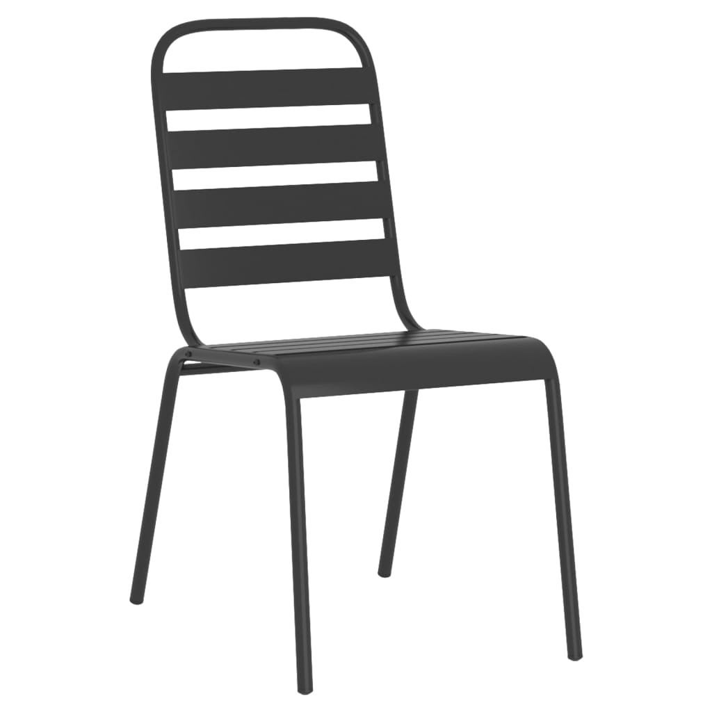 Spisebordssæt til haven 5 dele stål antracitgrå - bordlængde 50 cm, 4 - number 5.