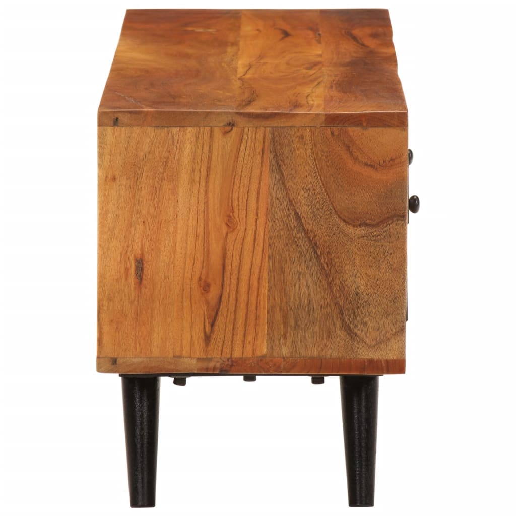 Tv stolek s dvířky 112x30x40 cm masivní akátové dřevo a kov - number 3.