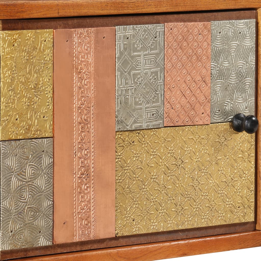 Tv stolek s dvířky 112x30x40 cm masivní akátové dřevo a kov - number 6.