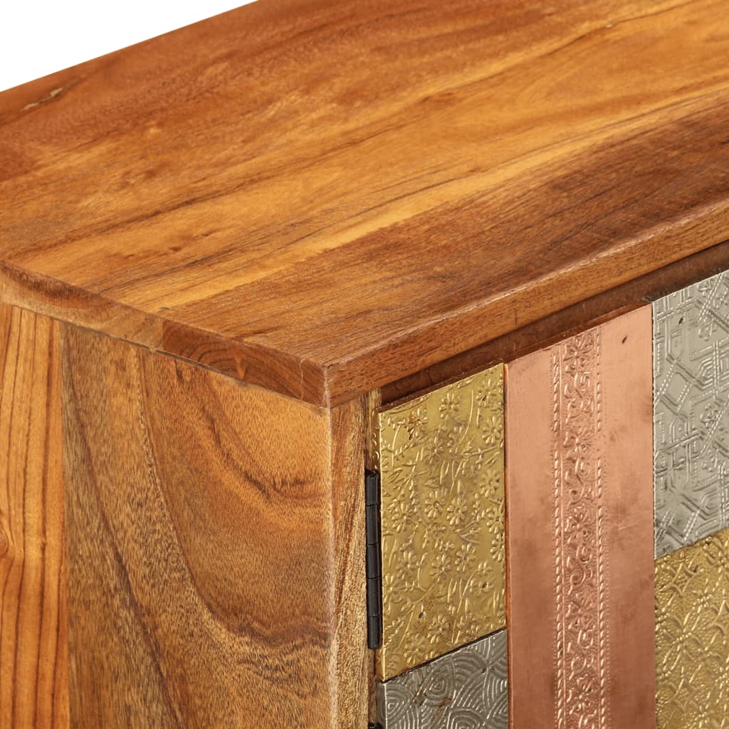 Tv stolek s dvířky 112x30x40 cm masivní akátové dřevo a kov - number 5.