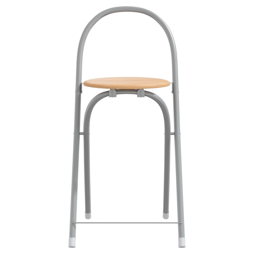 Zestaw barowy 3 części drewno konstrukcyjne i żelazo szaro-brązowy - number 7.