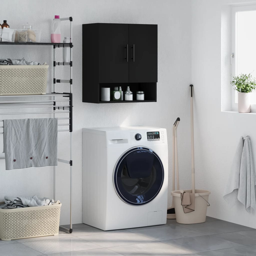 Vægskab 60x31x70 cm konstrueret træ - sort, ooo 2, 1, x - number 1.